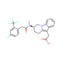 CN(C(=O)Cc1ccc(F)cc1C(F)(F)F)[C@@H]1CCc2c(CC(=O)O)c3ccccc3n2C1 ZINC000071334212