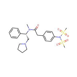 CN(C(=O)Cc1ccc(N(S(C)(=O)=O)S(C)(=O)=O)cc1)[C@H](CN1CCCC1)c1ccccc1 ZINC000026574250