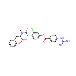 CN(C(=O)Cc1ccc(OC(=O)c2ccc(NC(=N)N)cc2)cc1Cl)[C@@H](Cc1ccccc1)C(=O)O ZINC001772590303