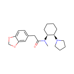 CN(C(=O)Cc1ccc2c(c1)OCO2)[C@H]1CCCC[C@H]1N1CCCC1 ZINC000026840353