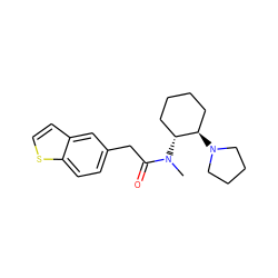 CN(C(=O)Cc1ccc2sccc2c1)[C@@H]1CCCC[C@H]1N1CCCC1 ZINC000029392539