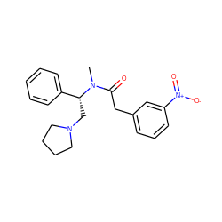 CN(C(=O)Cc1cccc([N+](=O)[O-])c1)[C@H](CN1CCCC1)c1ccccc1 ZINC000026574226