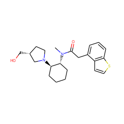 CN(C(=O)Cc1cccc2sccc12)[C@@H]1CCCC[C@H]1N1CC[C@@H](CO)C1 ZINC000029395976