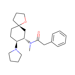 CN(C(=O)Cc1ccccc1)[C@H]1C[C@]2(CCCO2)CC[C@@H]1N1CCCC1 ZINC000096903308