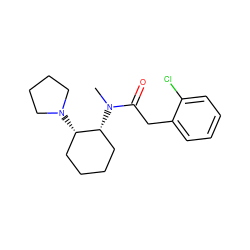 CN(C(=O)Cc1ccccc1Cl)[C@@H]1CCCC[C@@H]1N1CCCC1 ZINC000006018049