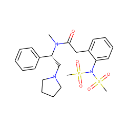 CN(C(=O)Cc1ccccc1N(S(C)(=O)=O)S(C)(=O)=O)[C@H](CN1CCCC1)c1ccccc1 ZINC000026568815