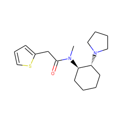 CN(C(=O)Cc1cccs1)[C@@H]1CCCC[C@H]1N1CCCC1 ZINC000006010263