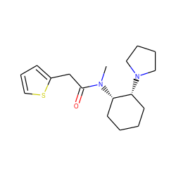 CN(C(=O)Cc1cccs1)[C@H]1CCCC[C@H]1N1CCCC1 ZINC000001657354