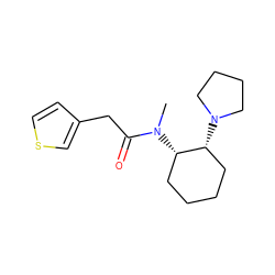 CN(C(=O)Cc1ccsc1)[C@H]1CCCC[C@H]1N1CCCC1 ZINC000001657958