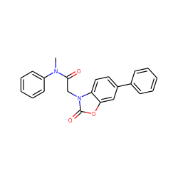 CN(C(=O)Cn1c(=O)oc2cc(-c3ccccc3)ccc21)c1ccccc1 ZINC000084742041