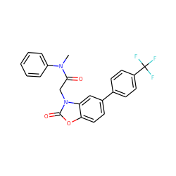 CN(C(=O)Cn1c(=O)oc2ccc(-c3ccc(C(F)(F)F)cc3)cc21)c1ccccc1 ZINC000084672275