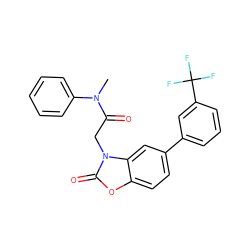 CN(C(=O)Cn1c(=O)oc2ccc(-c3cccc(C(F)(F)F)c3)cc21)c1ccccc1 ZINC000084672274