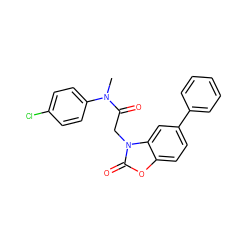 CN(C(=O)Cn1c(=O)oc2ccc(-c3ccccc3)cc21)c1ccc(Cl)cc1 ZINC000084733872