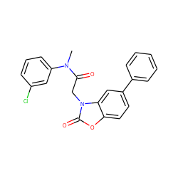 CN(C(=O)Cn1c(=O)oc2ccc(-c3ccccc3)cc21)c1cccc(Cl)c1 ZINC000084742492