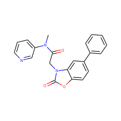 CN(C(=O)Cn1c(=O)oc2ccc(-c3ccccc3)cc21)c1cccnc1 ZINC000013983010