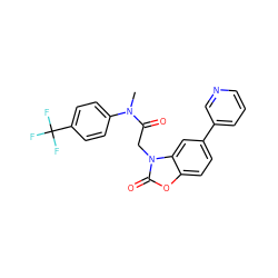 CN(C(=O)Cn1c(=O)oc2ccc(-c3cccnc3)cc21)c1ccc(C(F)(F)F)cc1 ZINC000096286108