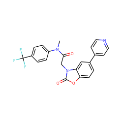 CN(C(=O)Cn1c(=O)oc2ccc(-c3ccncc3)cc21)c1ccc(C(F)(F)F)cc1 ZINC000096939247