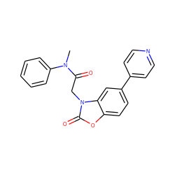 CN(C(=O)Cn1c(=O)oc2ccc(-c3ccncc3)cc21)c1ccccc1 ZINC000084742245