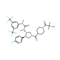 CN(C(=O)N(C)[C@@H]1CN(C(=O)C2CCN(C(=O)C(C)(C)O)CC2)C[C@H]1c1ccc(F)cc1)c1cc(C(F)(F)F)cc(C(F)(F)F)c1 ZINC000096177828