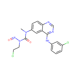 CN(C(=O)N(CCCl)N=O)c1ccc2ncnc(Nc3cccc(Cl)c3)c2c1 ZINC000034800071