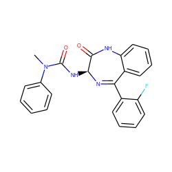 CN(C(=O)N[C@@H]1N=C(c2ccccc2F)c2ccccc2NC1=O)c1ccccc1 ZINC000026379316