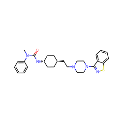 CN(C(=O)N[C@H]1CC[C@H](CCN2CCN(c3nsc4ccccc34)CC2)CC1)c1ccccc1 ZINC001772629359