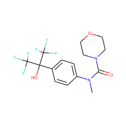 CN(C(=O)N1CCOCC1)c1ccc(C(O)(C(F)(F)F)C(F)(F)F)cc1 ZINC000013682612