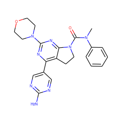 CN(C(=O)N1CCc2c(-c3cnc(N)nc3)nc(N3CCOCC3)nc21)c1ccccc1 ZINC000118759210