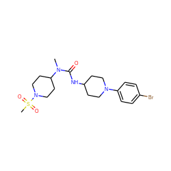 CN(C(=O)NC1CCN(c2ccc(Br)cc2)CC1)C1CCN(S(C)(=O)=O)CC1 ZINC000029126534