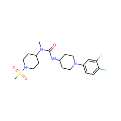 CN(C(=O)NC1CCN(c2ccc(F)c(F)c2)CC1)C1CCN(S(C)(=O)=O)CC1 ZINC000029126497