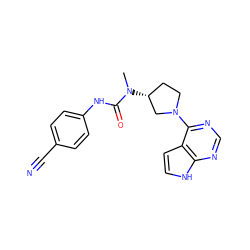 CN(C(=O)Nc1ccc(C#N)cc1)[C@@H]1CCN(c2ncnc3[nH]ccc23)C1 ZINC000142060411