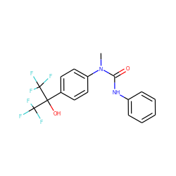 CN(C(=O)Nc1ccccc1)c1ccc(C(O)(C(F)(F)F)C(F)(F)F)cc1 ZINC000013682598