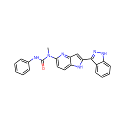 CN(C(=O)Nc1ccccc1)c1ccc2[nH]c(-c3n[nH]c4ccccc34)cc2n1 ZINC000299865147