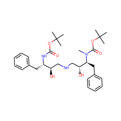 CN(C(=O)OC(C)(C)C)[C@@H](Cc1ccccc1)[C@H](O)CNC[C@@H](O)[C@H](Cc1ccccc1)NC(=O)OC(C)(C)C ZINC000014943234