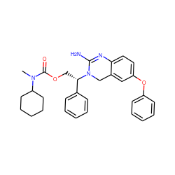 CN(C(=O)OC[C@@H](c1ccccc1)N1Cc2cc(Oc3ccccc3)ccc2N=C1N)C1CCCCC1 ZINC000084728900