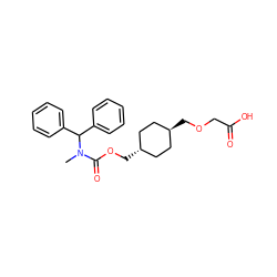 CN(C(=O)OC[C@H]1CC[C@H](COCC(=O)O)CC1)C(c1ccccc1)c1ccccc1 ZINC001772635932