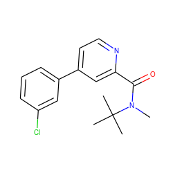 CN(C(=O)c1cc(-c2cccc(Cl)c2)ccn1)C(C)(C)C ZINC000146211025