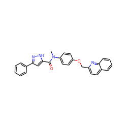 CN(C(=O)c1cc(-c2ccccc2)n[nH]1)c1ccc(OCc2ccc3ccccc3n2)cc1 ZINC000096911640