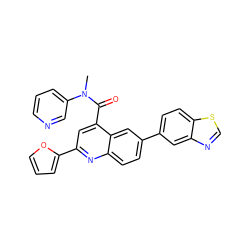 CN(C(=O)c1cc(-c2ccco2)nc2ccc(-c3ccc4scnc4c3)cc12)c1cccnc1 ZINC000150089698