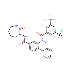 CN(C(=O)c1cc(C(F)(F)F)cc(C(F)(F)F)c1)c1cc(C(=O)N[C@@H]2CCCCNC2=O)ccc1-c1ccccc1 ZINC000026184472