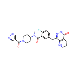 CN(C(=O)c1cc(Cc2n[nH]c(=O)c3c2NCCC3)ccc1F)C1CCN(C(=O)c2cn[nH]c2)CC1 ZINC000140232230