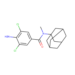 CN(C(=O)c1cc(Cl)c(N)c(Cl)c1)C12CC3CC(CC(C3)C1)C2 ZINC000036286455