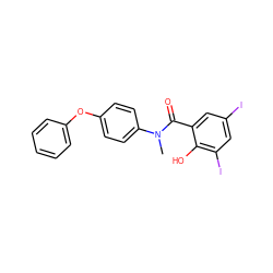 CN(C(=O)c1cc(I)cc(I)c1O)c1ccc(Oc2ccccc2)cc1 ZINC000169328426