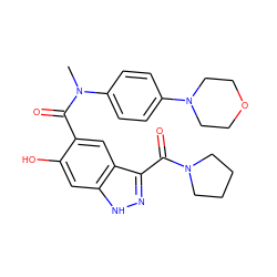 CN(C(=O)c1cc2c(C(=O)N3CCCC3)n[nH]c2cc1O)c1ccc(N2CCOCC2)cc1 ZINC001772636657