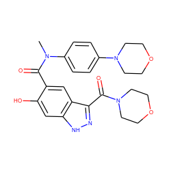 CN(C(=O)c1cc2c(C(=O)N3CCOCC3)n[nH]c2cc1O)c1ccc(N2CCOCC2)cc1 ZINC001772645728