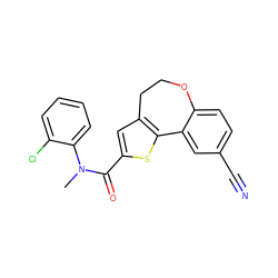 CN(C(=O)c1cc2c(s1)-c1cc(C#N)ccc1OCC2)c1ccccc1Cl ZINC000082155285