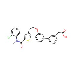 CN(C(=O)c1cc2c(s1)-c1ccc(-c3cccc(CC(=O)O)c3)cc1OCC2)c1ccccc1Cl ZINC000073197557