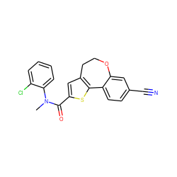 CN(C(=O)c1cc2c(s1)-c1ccc(C#N)cc1OCC2)c1ccccc1Cl ZINC000082150972