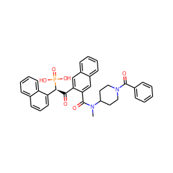 CN(C(=O)c1cc2ccccc2cc1C(=O)[C@@H](c1cccc2ccccc12)P(=O)(O)O)C1CCN(C(=O)c2ccccc2)CC1 ZINC000027872331