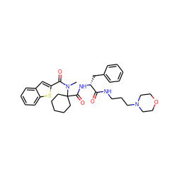 CN(C(=O)c1cc2ccccc2s1)C1(C(=O)N[C@H](Cc2ccccc2)C(=O)NCCCN2CCOCC2)CCCCC1 ZINC000028711596